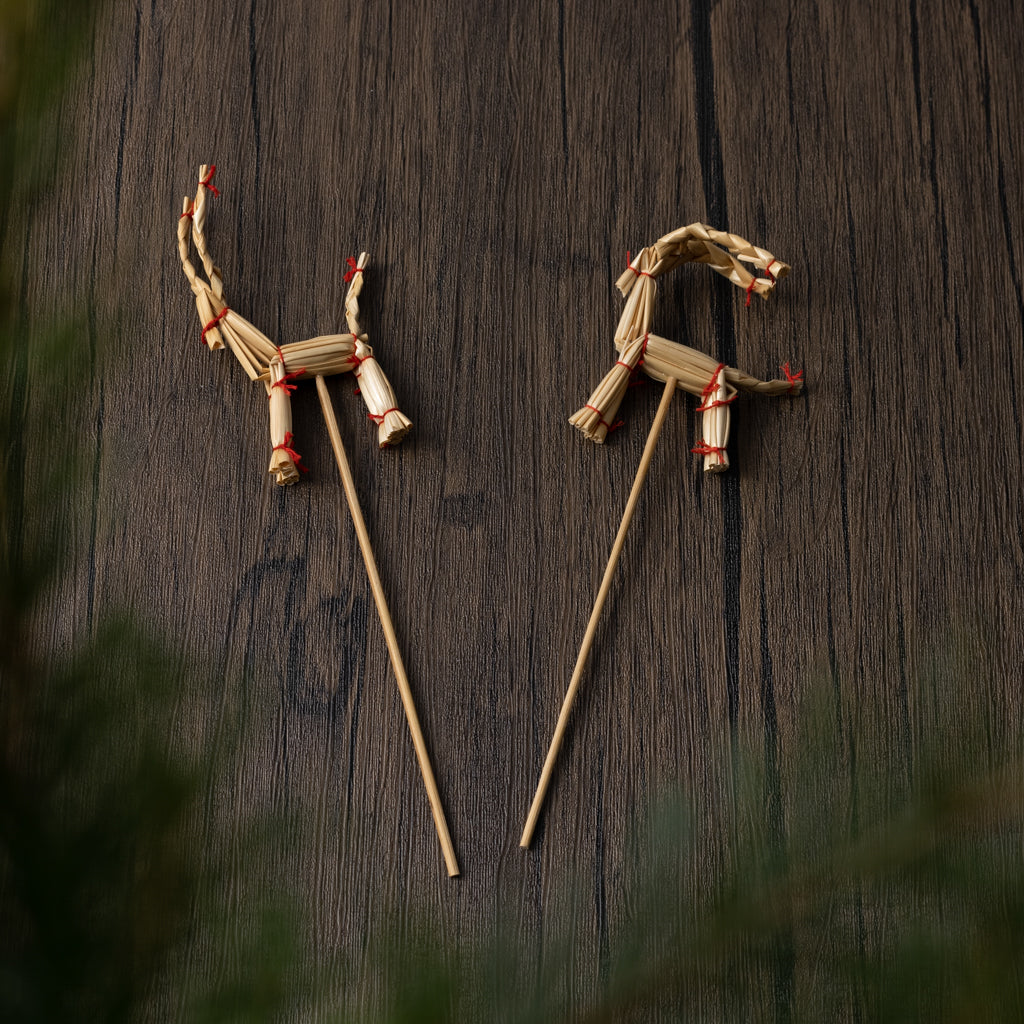 Julbock am Stiel, 2er-Pack