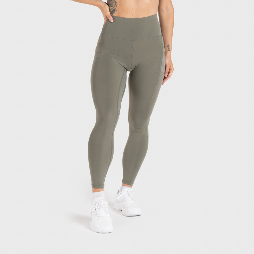 High Waisted Clan Helmet Leggings, Tea Green
