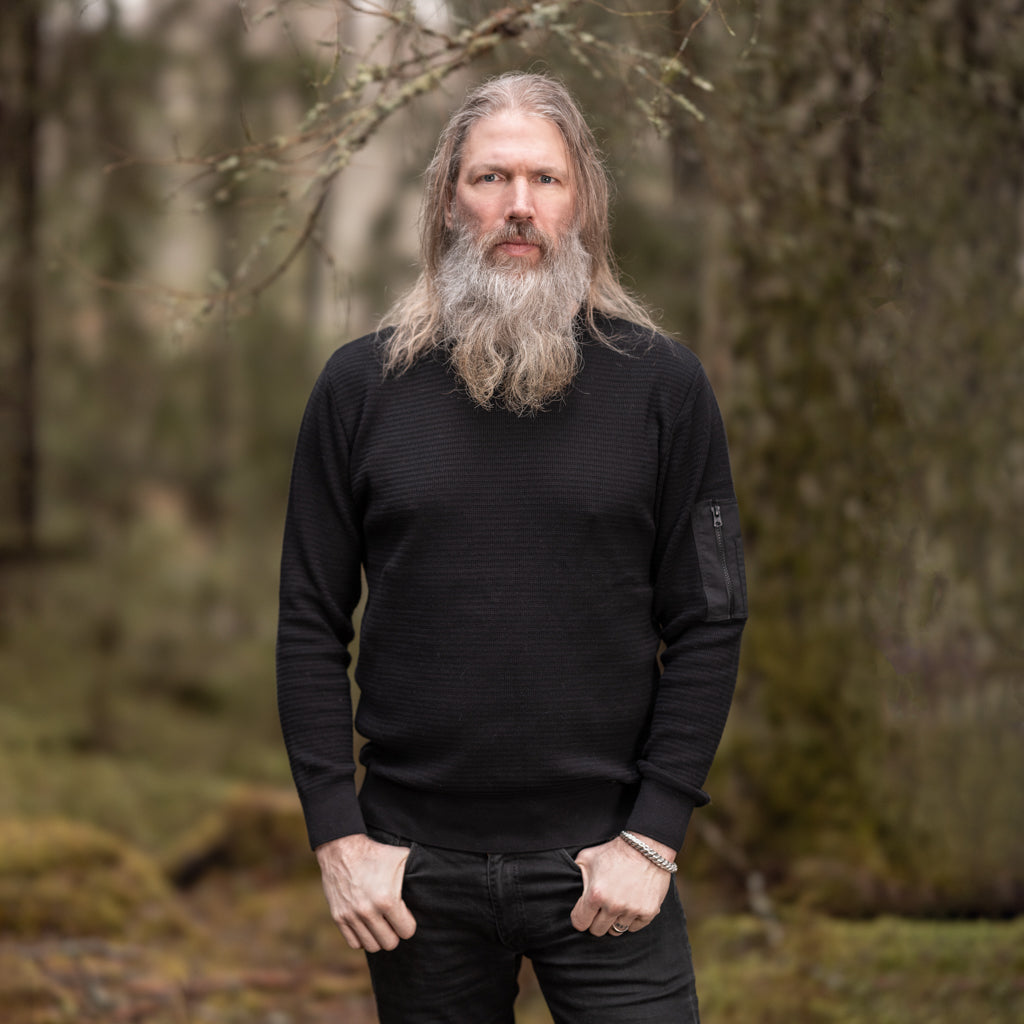 Tactical Sweater, Black Cotton