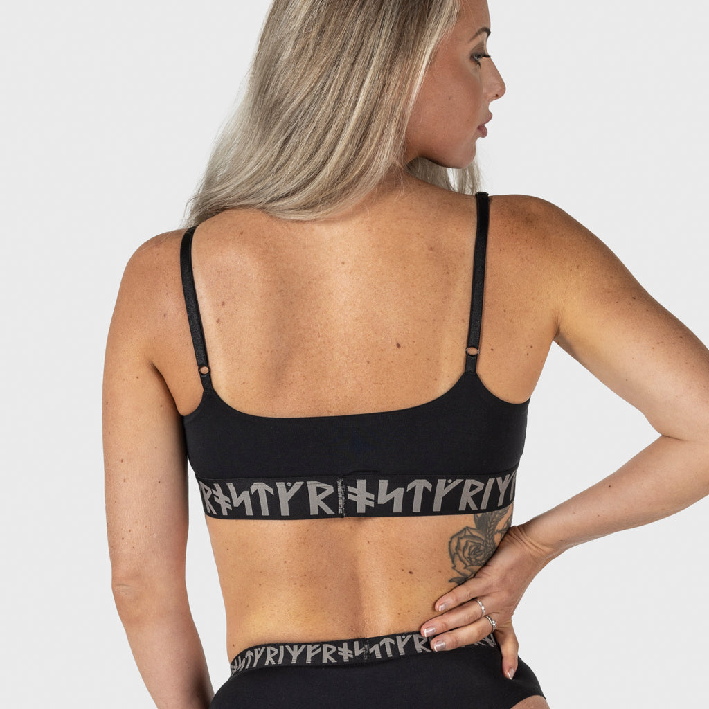 Damen Strap Bralette, Schwarz
