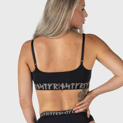 Damen Strap Bralette, Schwarz