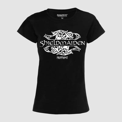 Damen Premium Tee, Shieldmaiden, Schwarz